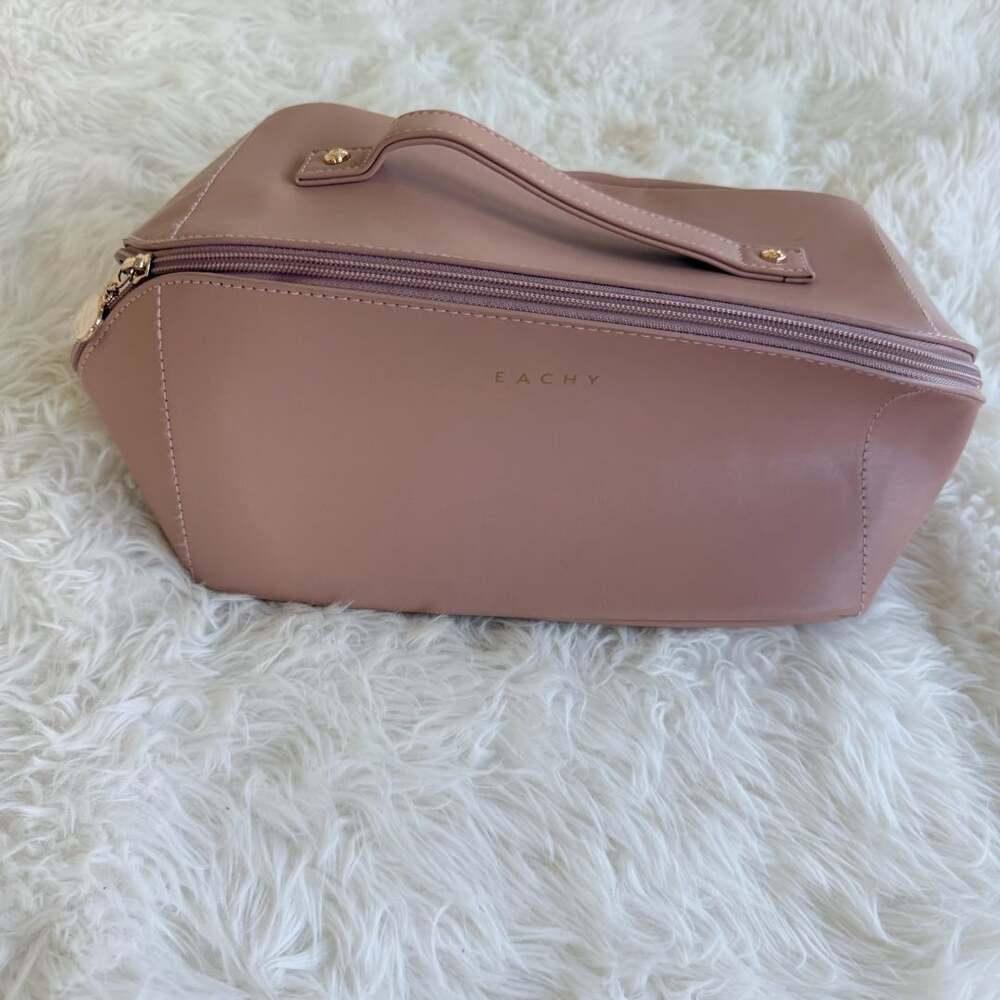 EACHY Travel Makeup Bag PU Leather Cosmetic Bag